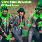 Kannove St Patrick's Green Glow Sticks - 24pc Party Favors & Light-Up Accessories