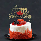 Kaoenla Happy Anniversary Cake Topper – Gold Glitter Birthday & Anniversary Party Decoration