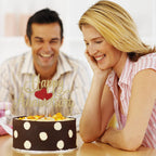 Kaoenla Happy Anniversary Cake Topper – Gold Glitter Birthday & Anniversary Party Decoration