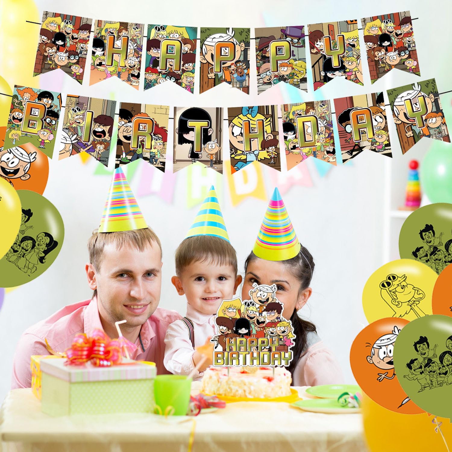 Karg Loud House Birthday Decoration Set – Banner, Cake Toppers & Balloons