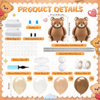 Kasyat 2-Set Bear Balloon Column Stand Kit | Baby Shower & Party Decor