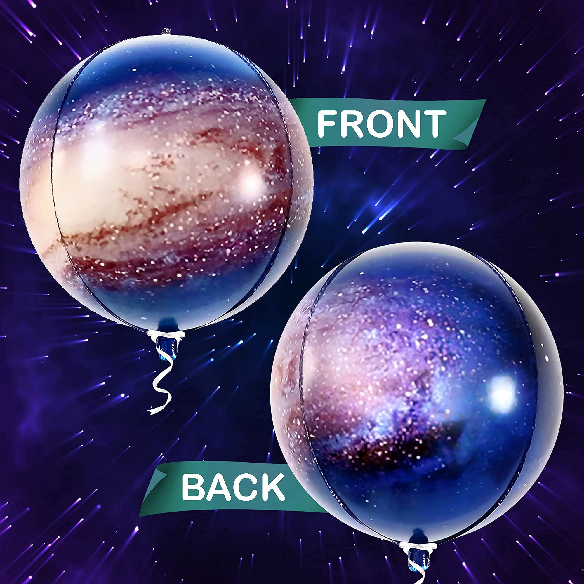 KatchOn Big Galaxy Balloons - 22 Inch, Pack of 6 | 360 Degree 4D Sphere Balloons for Space Themed Parties