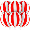 KatchOn 22-Inch Red and White Carnival Balloons Pack of 6 | Circus Theme Party Decor
