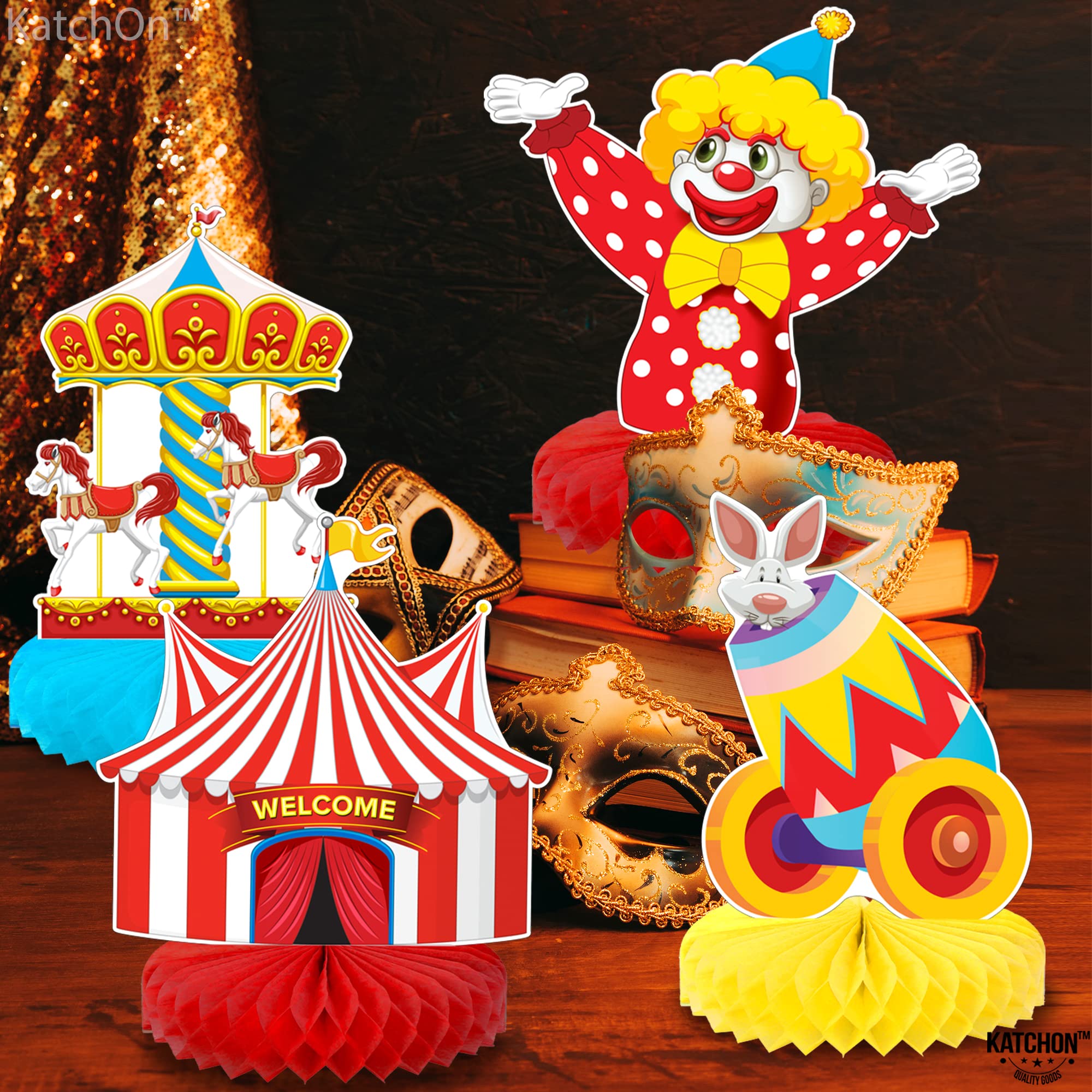 KatchOn Carnival Centerpieces for Tables – Pack of 9 | Circus & Carnival Theme Party Decorations