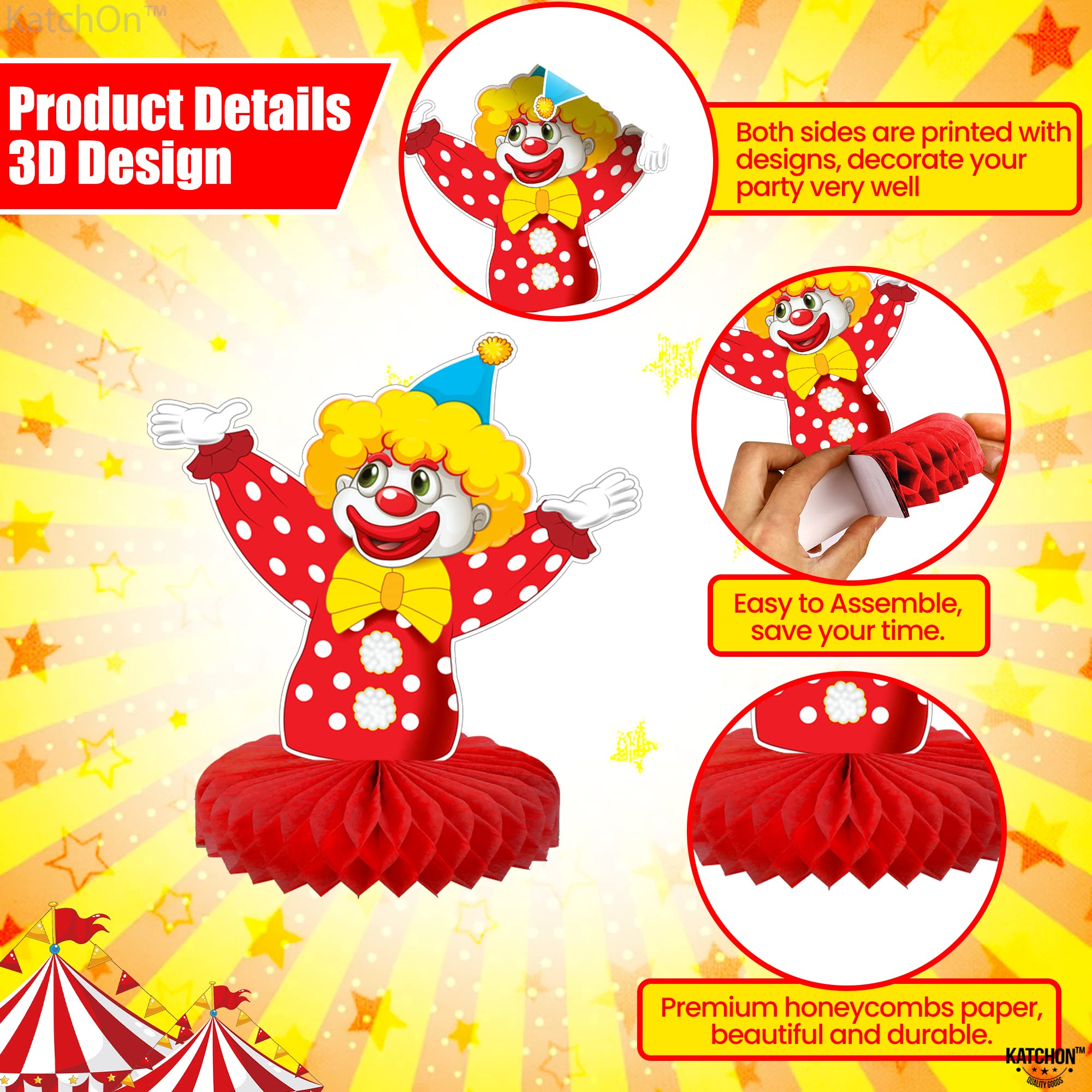 KatchOn Carnival Centerpieces for Tables – Pack of 9 | Circus & Carnival Theme Party Decorations