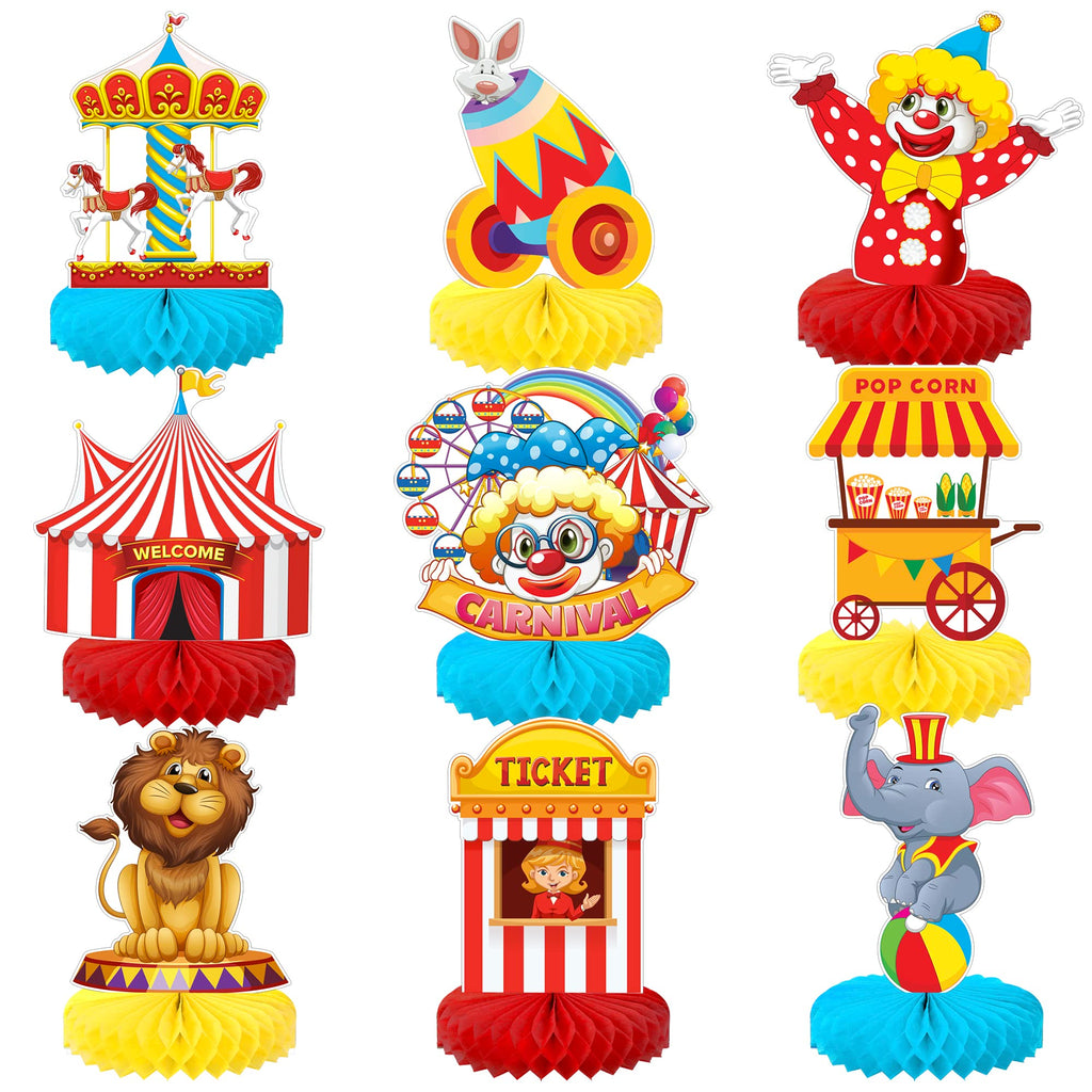 KatchOn Carnival Centerpieces for Tables – Pack of 9 | Circus & Carnival Theme Party Decorations