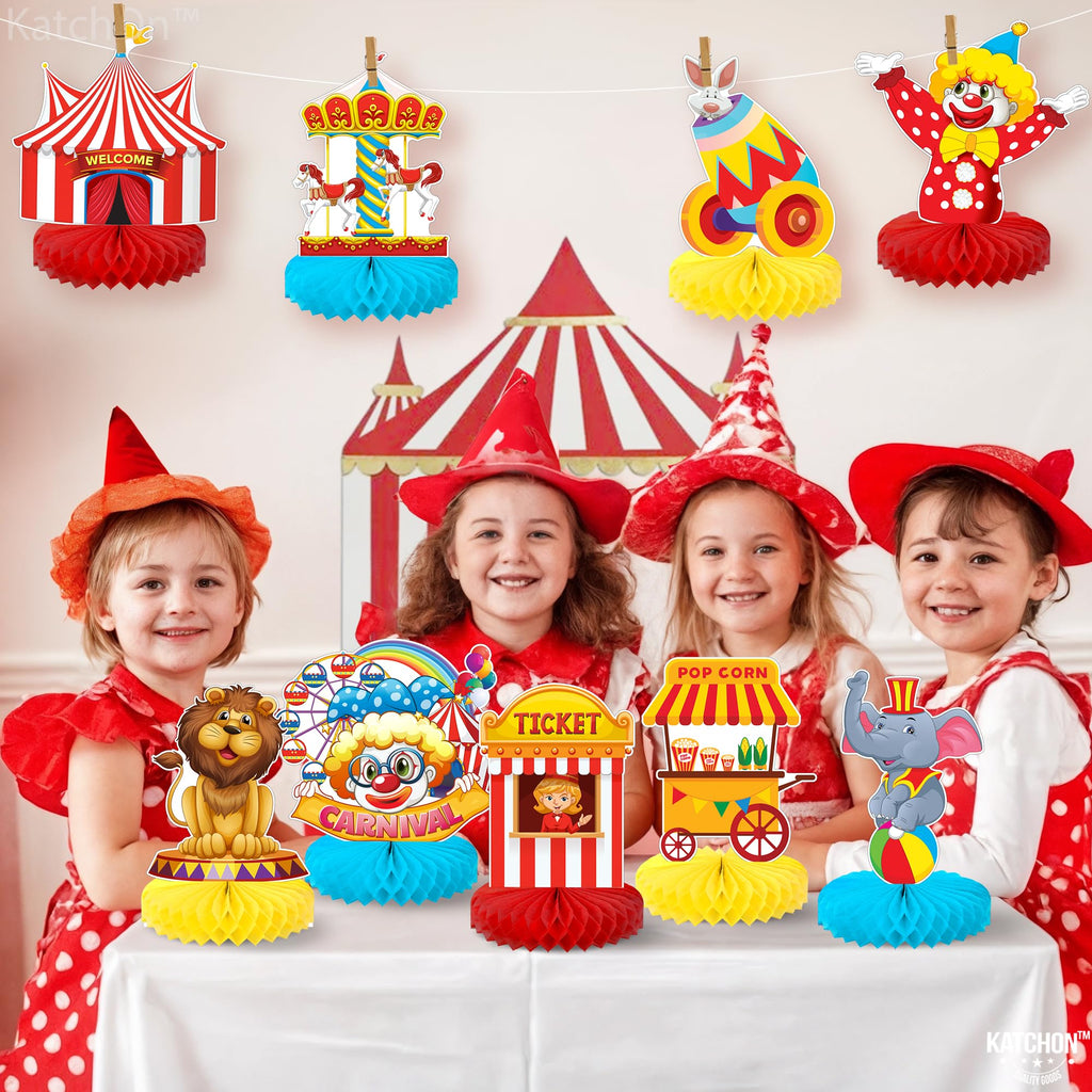 KatchOn Carnival Centerpieces for Tables – Pack of 9 | Circus & Carnival Theme Party Decorations
