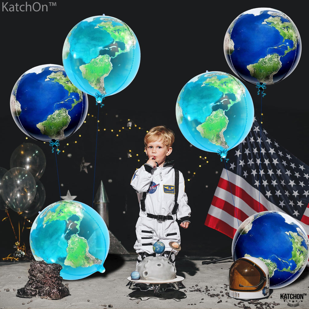 KatchOn Globe Balloons – 22-Inch World Balloons, Pack of 6 for Travel & Around The World Party Decor