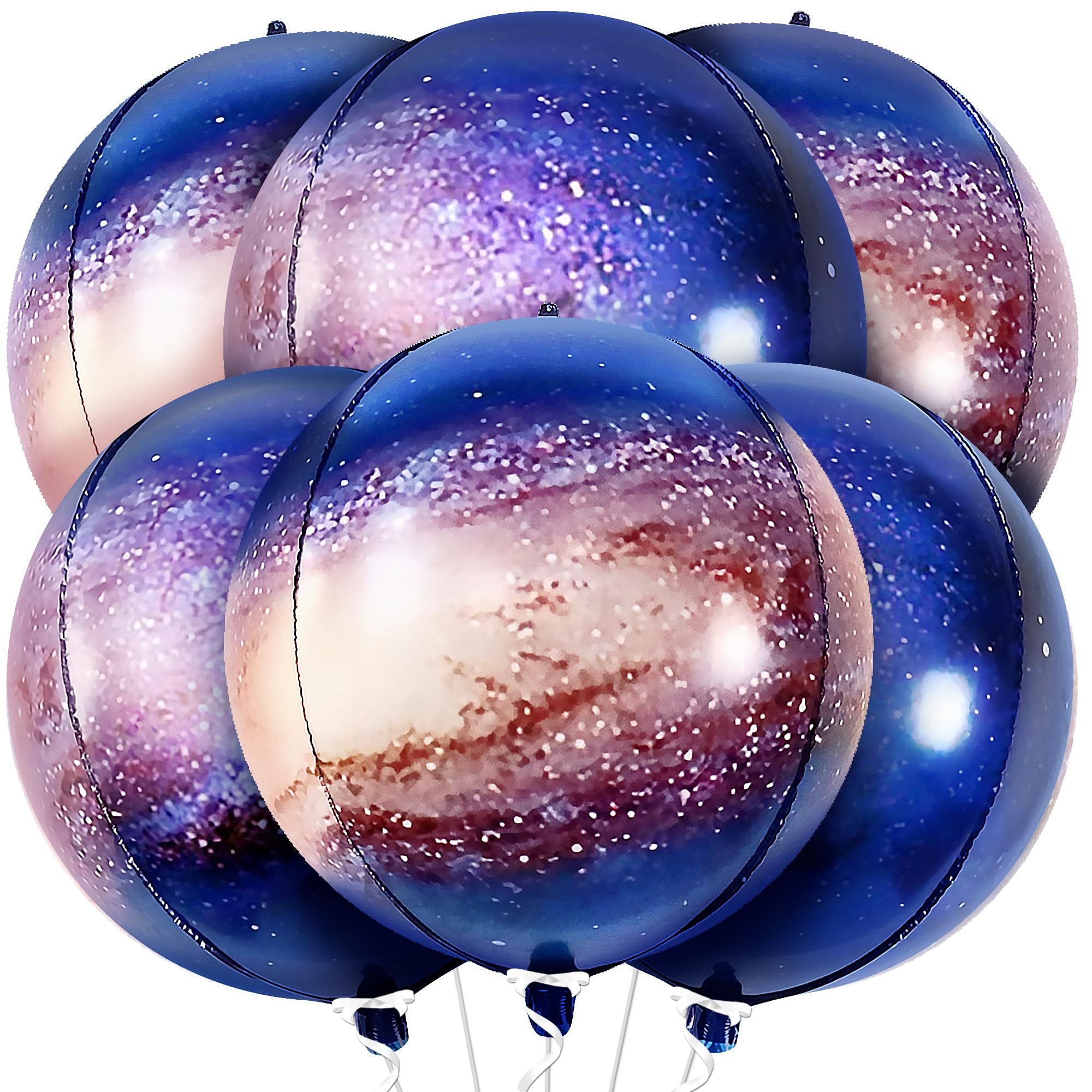 KatchOn Big Galaxy Balloons - 22 Inch, Pack of 6 | 360 Degree 4D Sphere Balloons for Space Themed Parties