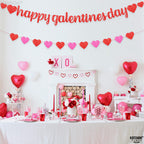 KatchOn Glitter Red Happy Galentines Day Banner - 10 Feet, No DIY, Pre-Strung Galentines Decor