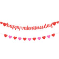 KatchOn Glitter Happy Valentines Banner – 10 Feet, Pre-assembled Red & Pink Heart Garland for Valentines Day Decorations