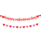 KatchOn Glitter Happy Valentines Banner – 10 Feet, Pre-assembled Red & Pink Heart Garland for Valentines Day Decorations