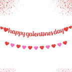 KatchOn Glitter Red Happy Galentines Day Banner - 10 Feet, No DIY, Pre-Strung Galentines Decor