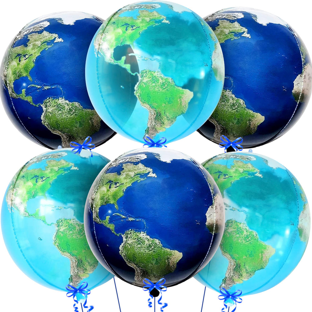 KatchOn Globe Balloons – 22-Inch World Balloons, Pack of 6 for Travel & Around The World Party Decor