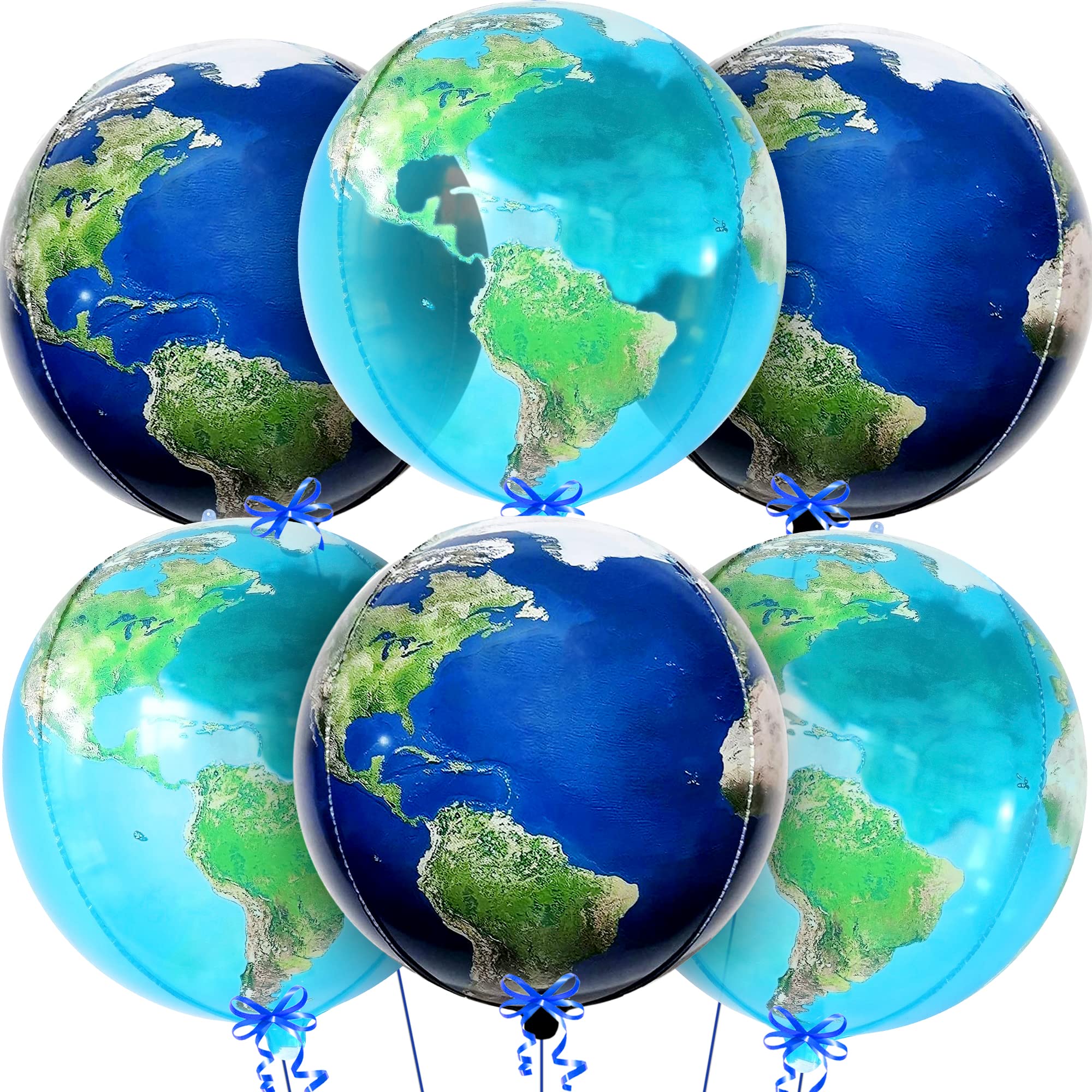 KatchOn Globe Balloons – 22-Inch World Balloons, Pack of 6 for Travel & Around The World Party Decor