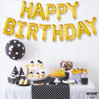 KatchOn Gold Happy Birthday Banner – 16 Inch Foil Letter Balloon Kit
