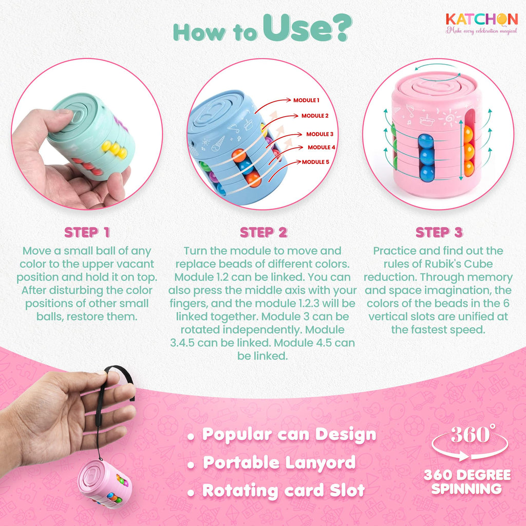 KatchOn Rotating Fidget Toys – 12-Pack Puzzle Spinner Set for Kids & Adults | Bulk Party Favors & Classroom Prizes
