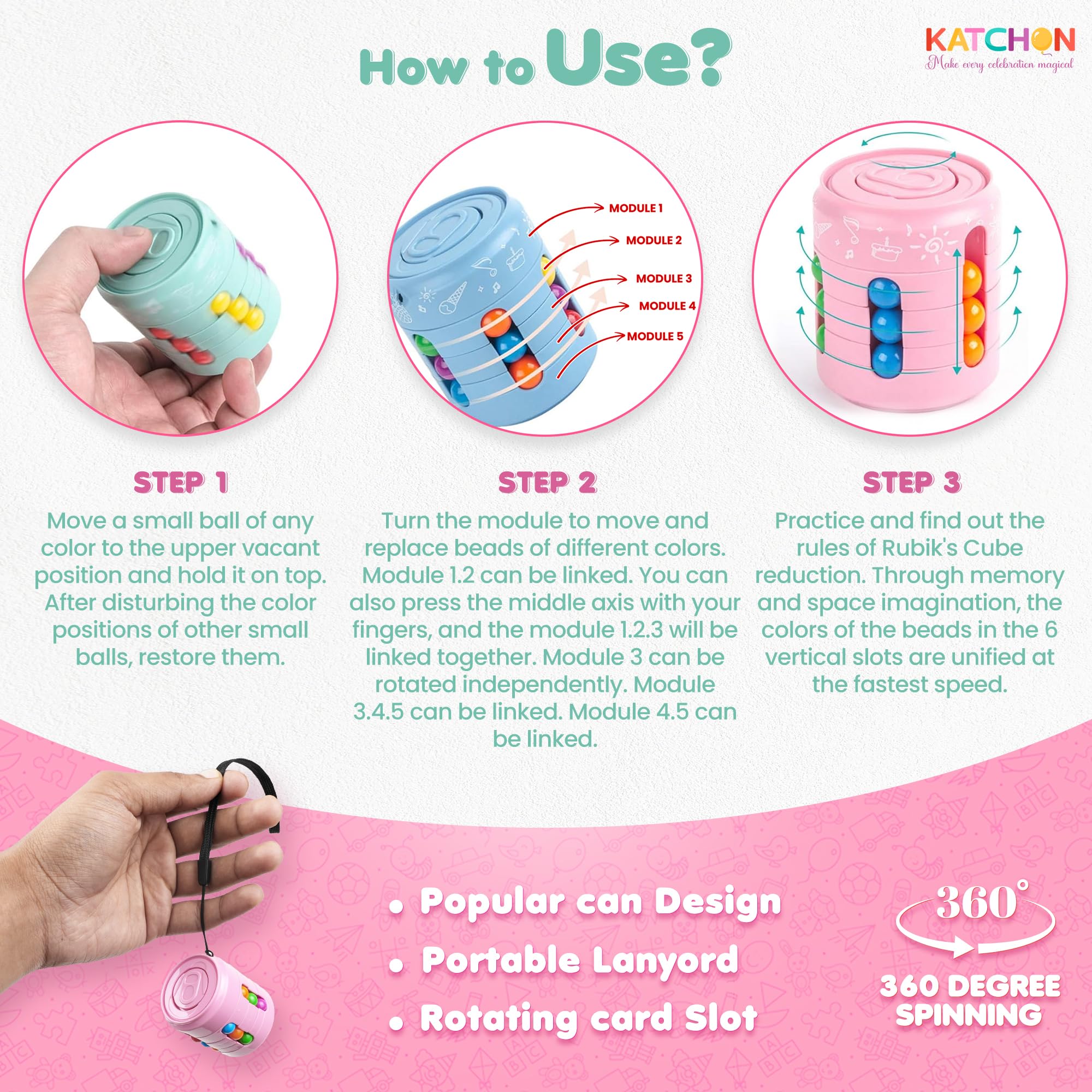 KatchOn Rotating Fidget Toys – 12-Pack Puzzle Spinner Set for Kids & Adults | Bulk Party Favors & Classroom Prizes
