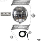 KatchOn 22 Inch Silver Disco Ball Balloons – Pack of 12 | Disco Party Decor