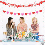 KatchOn Glitter Red Happy Galentines Day Banner - 10 Feet, No DIY, Pre-Strung Galentines Decor