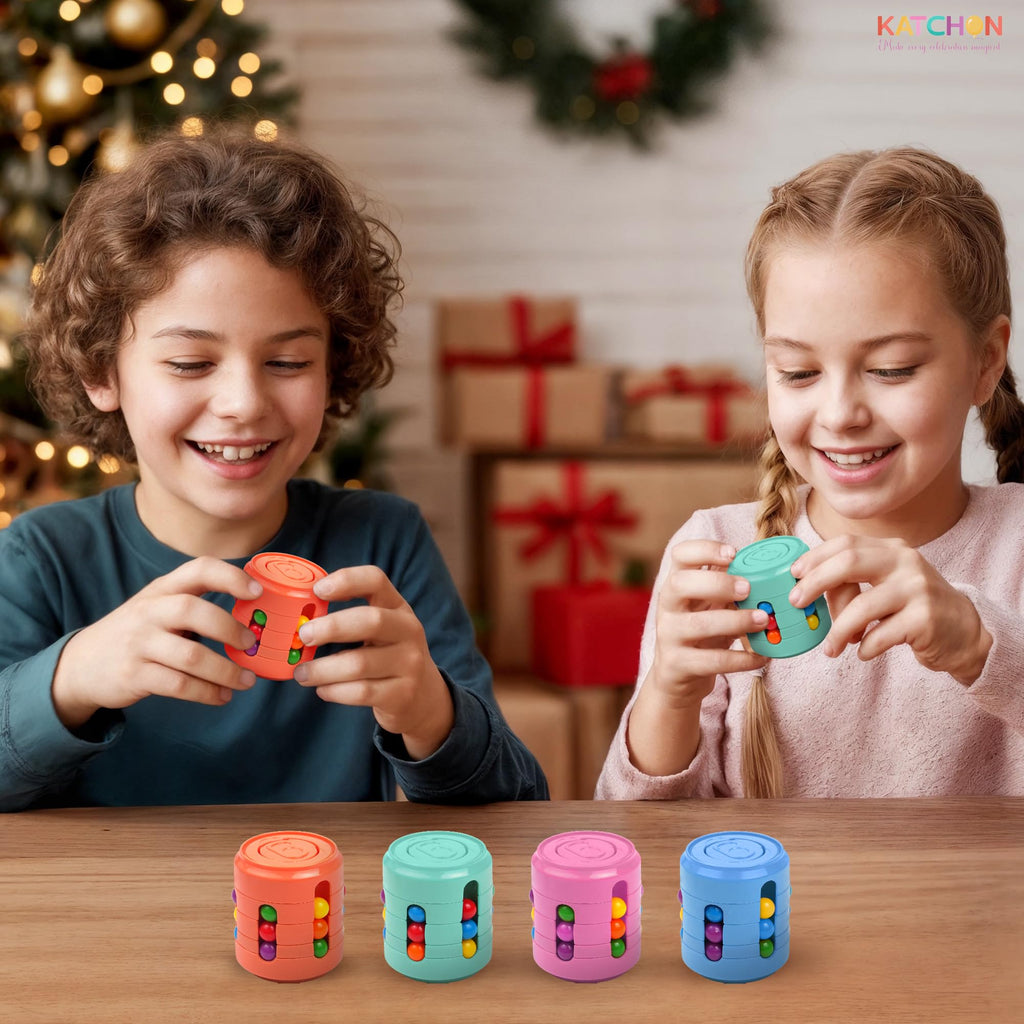 KatchOn Rotating Fidget Toys – 12-Pack Puzzle Spinner Set for Kids & Adults | Bulk Party Favors & Classroom Prizes