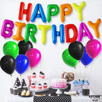 KatchOn Rainbow Happy Birthday Foil Balloons Letters - 16 Inch | Birthday Banner & Rainbow Party Decor