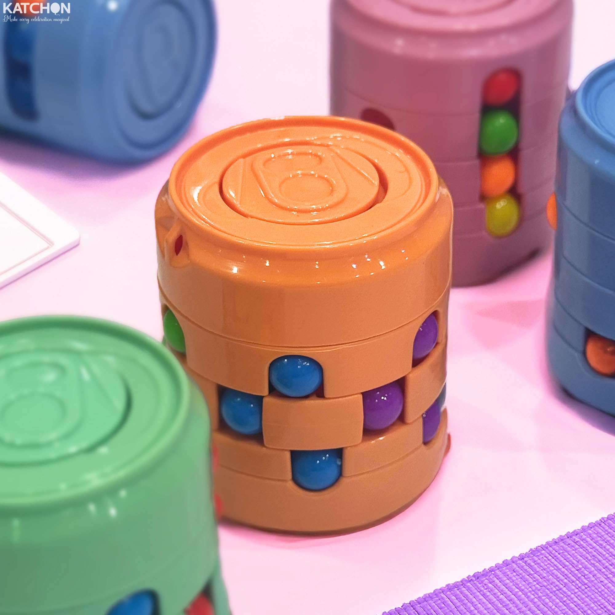 KatchOn Rotating Fidget Toys – 12-Pack Puzzle Spinner Set for Kids & Adults | Bulk Party Favors & Classroom Prizes