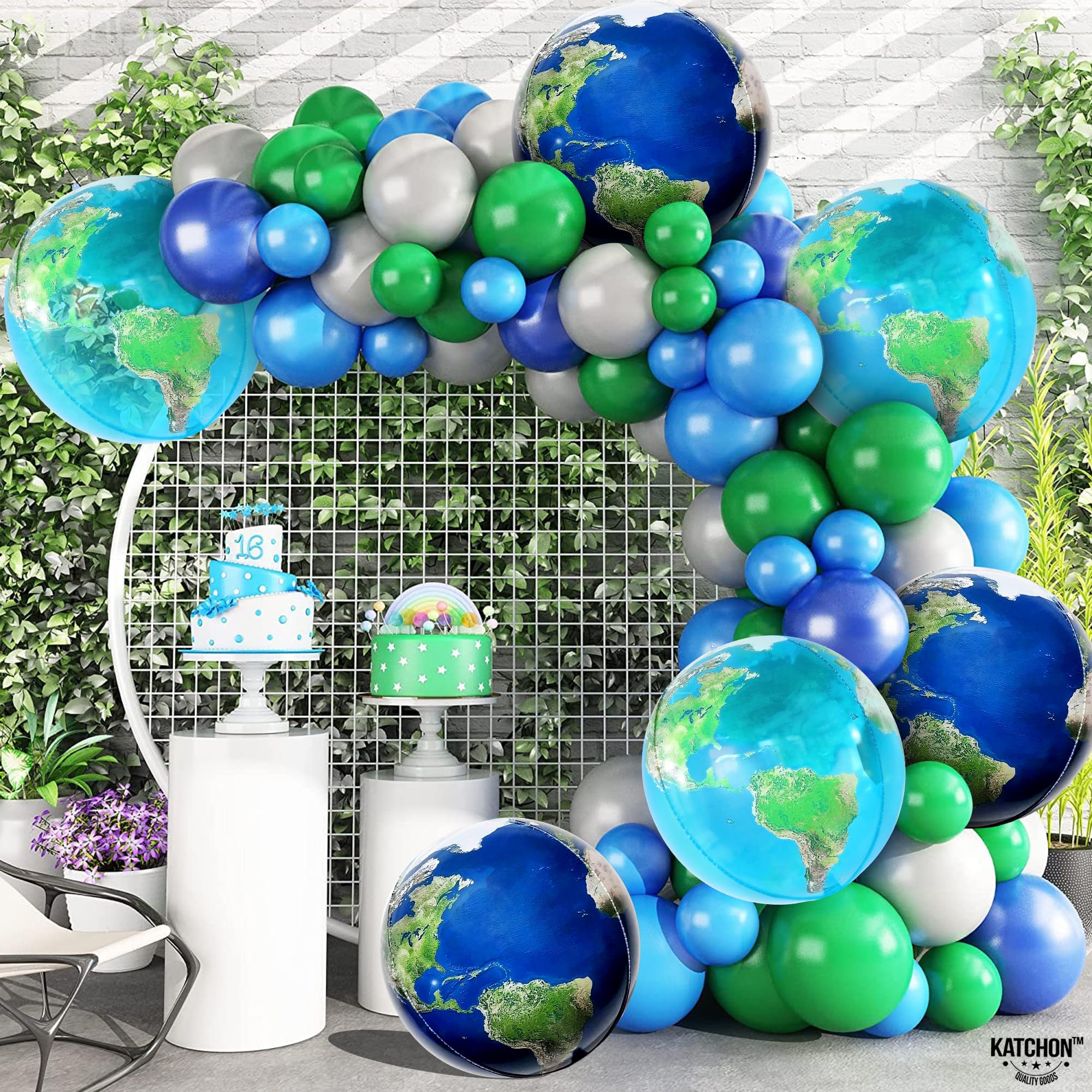 KatchOn Globe Balloons – 22-Inch World Balloons, Pack of 6 for Travel & Around The World Party Decor