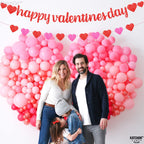 KatchOn Glitter Happy Valentines Banner – 10 Feet, Pre-assembled Red & Pink Heart Garland for Valentines Day Decorations