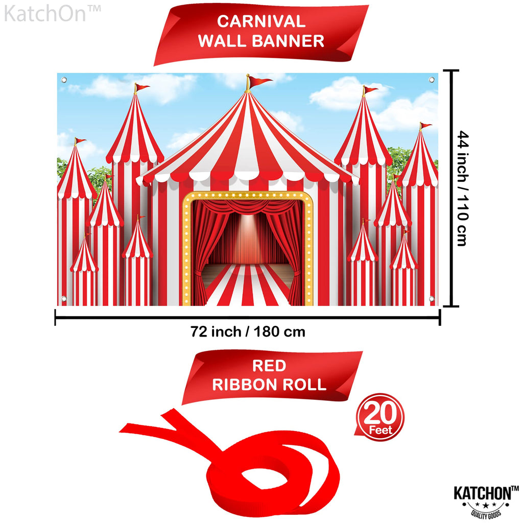 KatchOn XtraLarge Carnival Backdrop 72x44 in | Circus Theme Party Decor