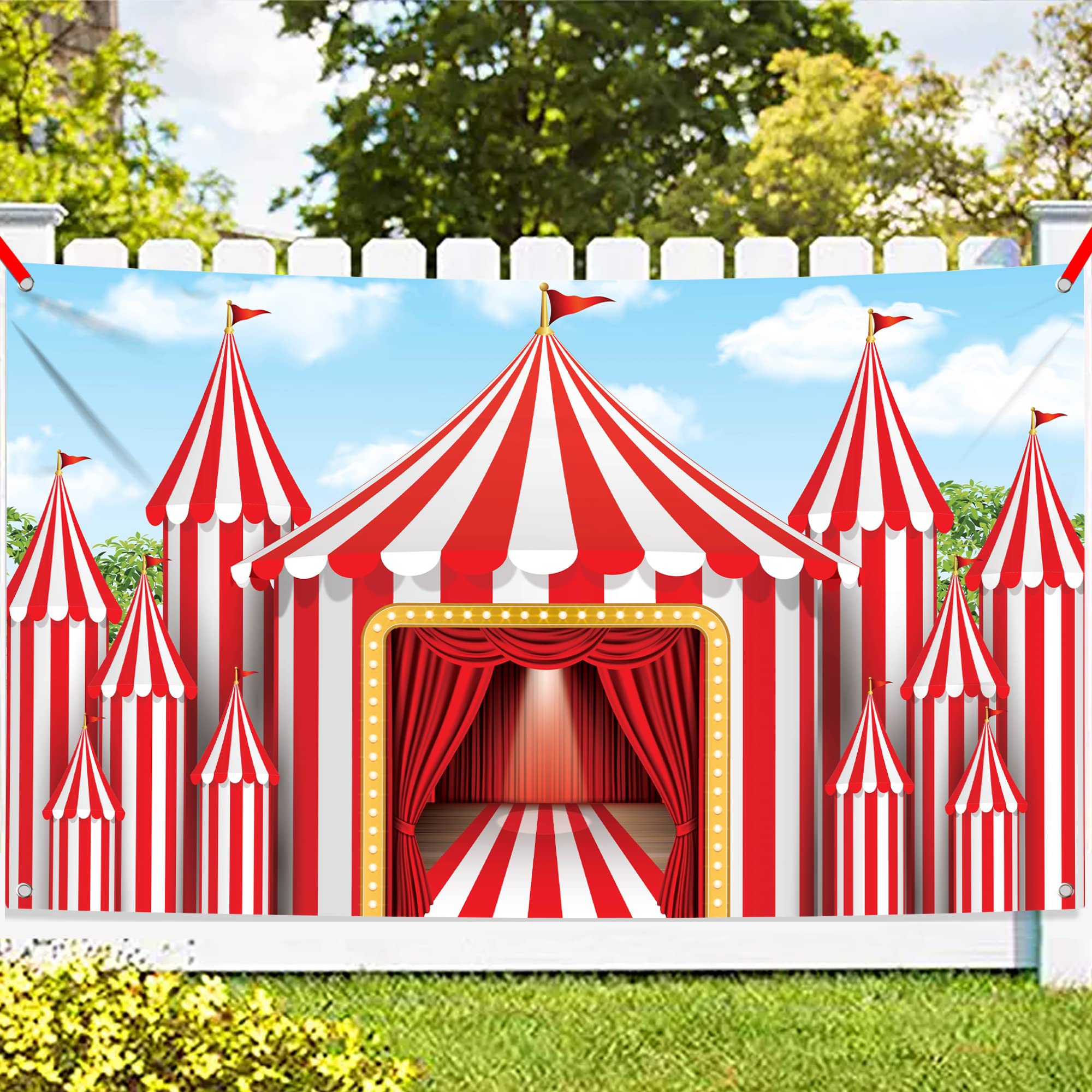 KatchOn XtraLarge Carnival Backdrop 72x44 in | Circus Theme Party Decor