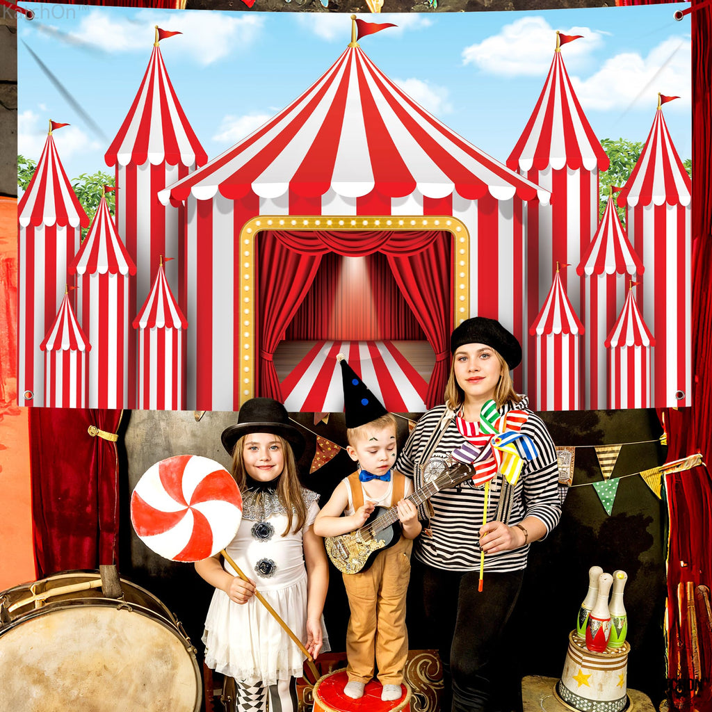 KatchOn XtraLarge Carnival Backdrop 72x44 in | Circus Theme Party Decor