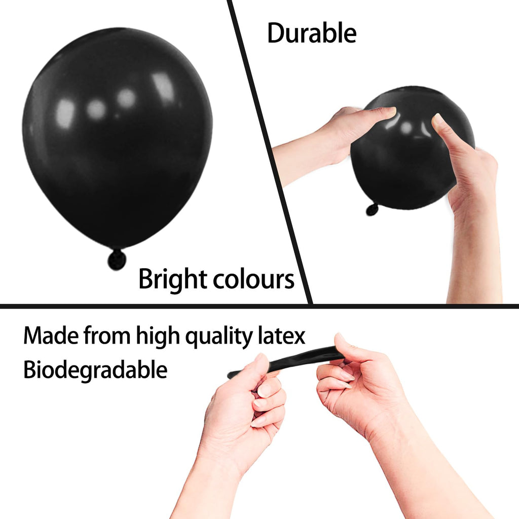 KAWKALSH 200pcs Black Balloons 5 Inch – Mini Latex Balloons for Party, Arch Garland & Celebration Decor
