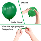 KAWKALSH 200pcs Dark Green 5-Inch Balloons for Party Garland & Decor