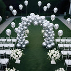 KAWKALSH Metallic Silver 12inch Balloons 110ct Latex Party Decor for Futuristic Events