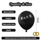 KAWKALSH 200pcs Black Balloons 5 Inch – Mini Latex Balloons for Party, Arch Garland & Celebration Decor
