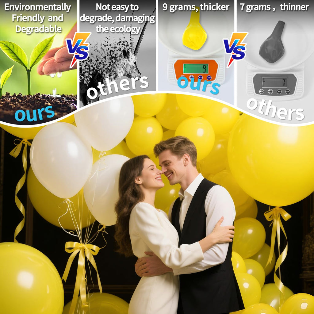 KAWKALSH Yellow Giant Balloons – 32pcs, 18in Heavy-Duty Latex for Party Decor