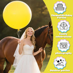 KAWKALSH Yellow Giant Balloons – 32pcs, 18in Heavy-Duty Latex for Party Decor