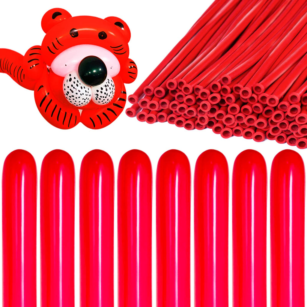 KAWKALSH 260 Red Long Balloons - 100 Pcs for Garlands & Twisting