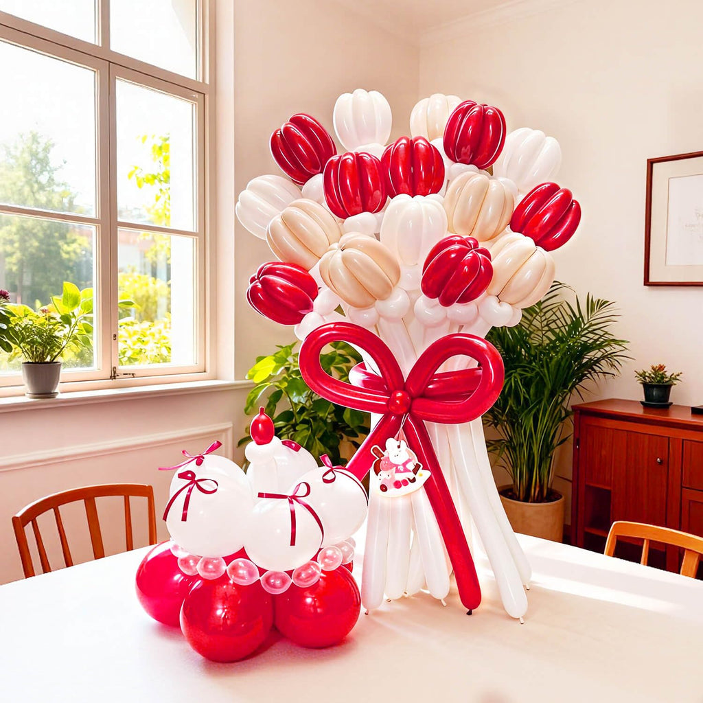 KAWKALSH 260 Red Long Balloons - 100 Pcs for Garlands & Twisting