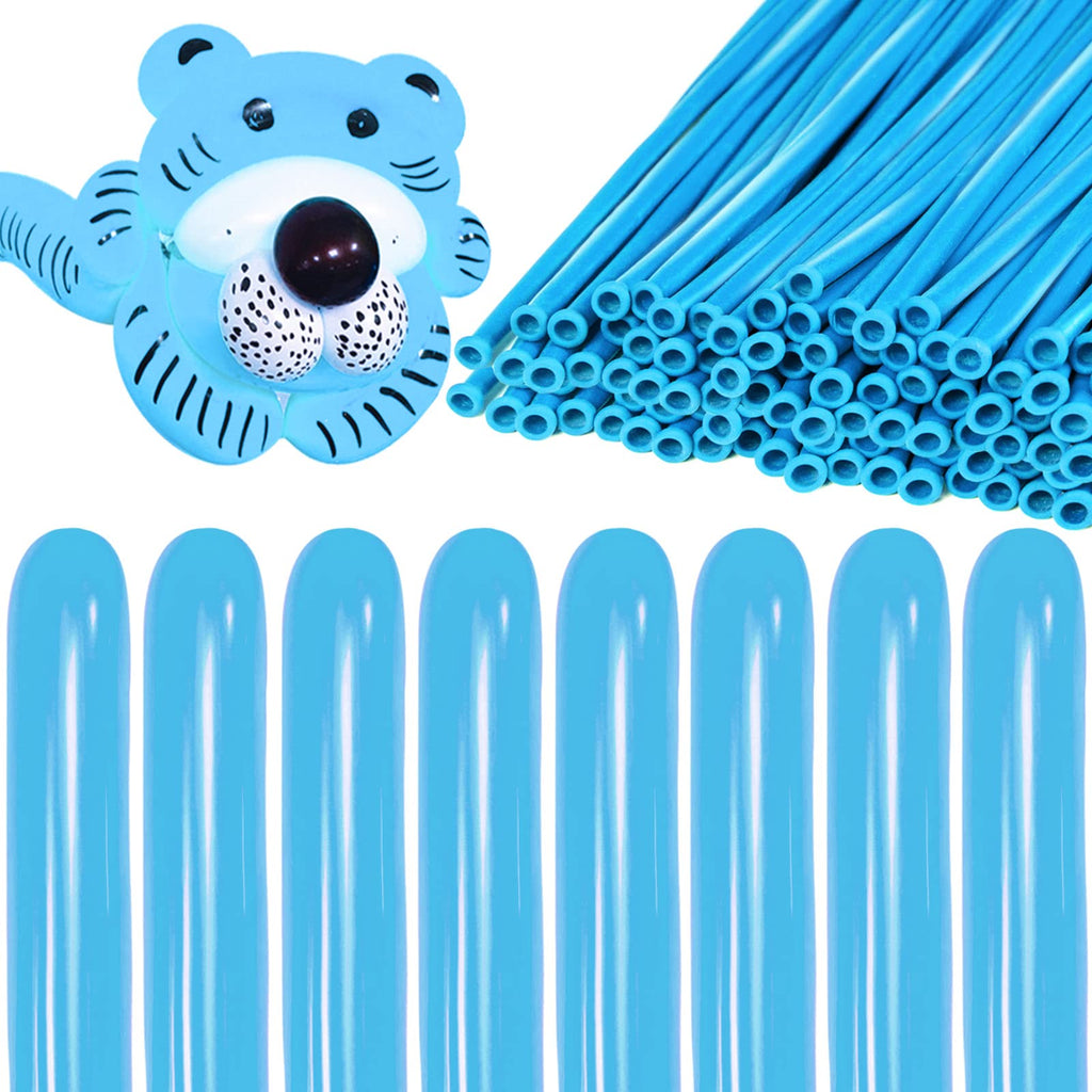 KAWKALSH 260 Light Blue Long Balloons – Thick, Durable Latex for Balloon Garlands (100pcs)