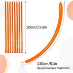 KAWKALSH 260 Orange Long Balloons – Thick Latex, 100pcs for Balloon Garlands & Animal Twists