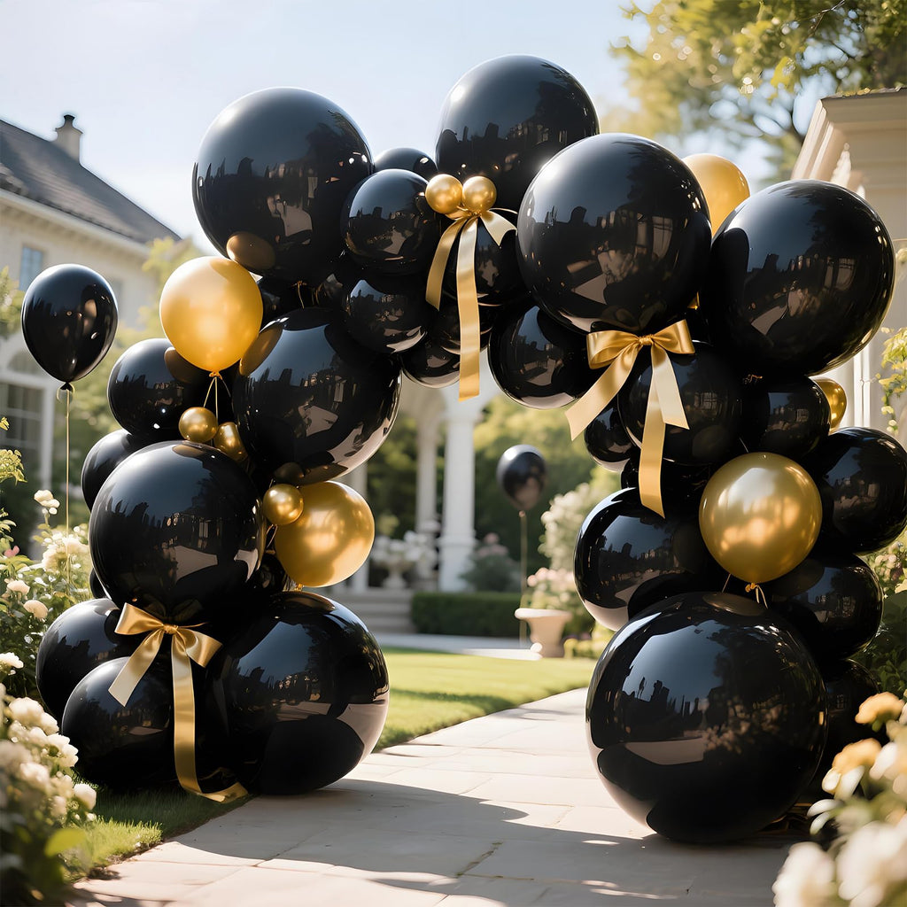 KAWKALSH Black Giant Balloons – 32-Pack, 18-Inch Heavy-Duty Latex