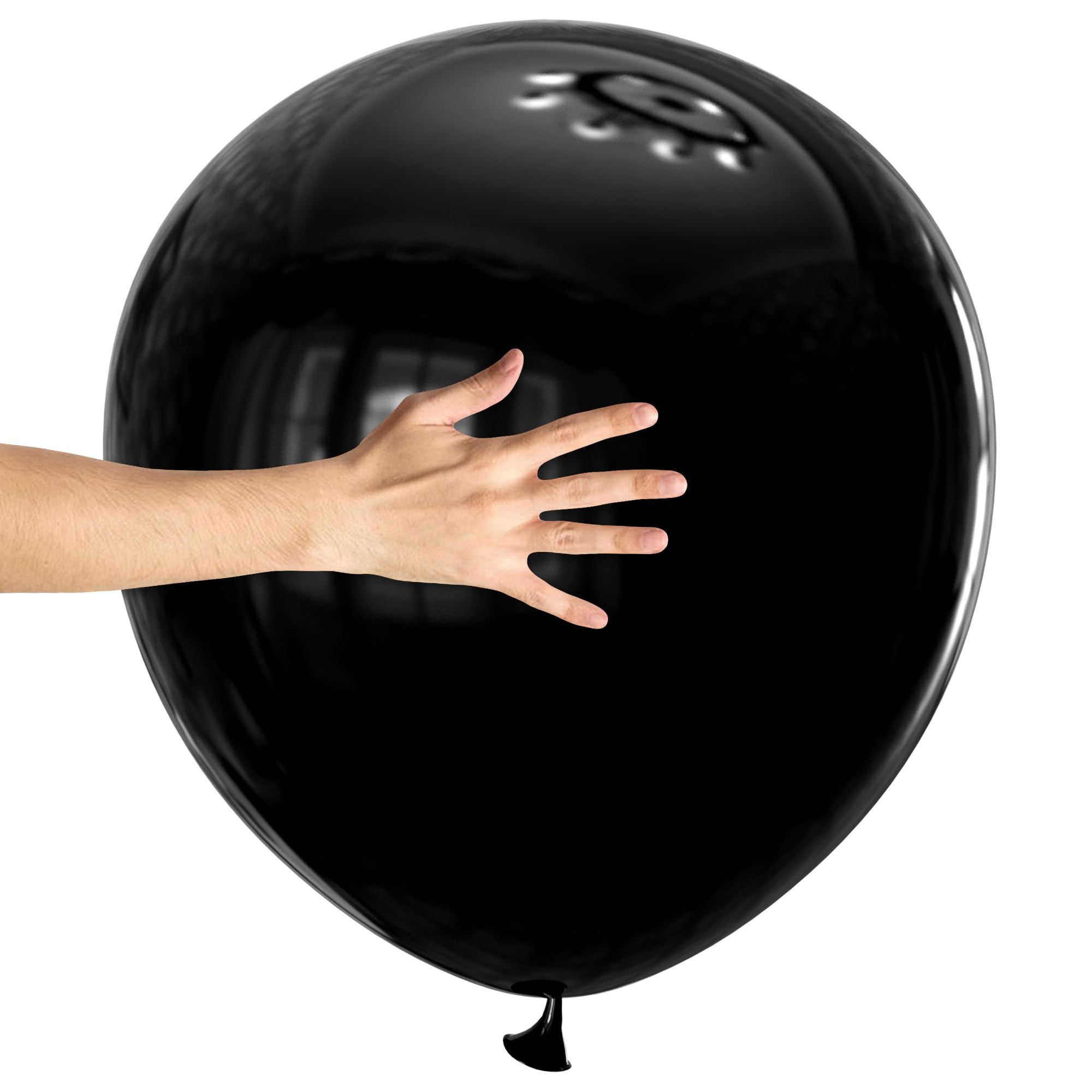 KAWKALSH Black Giant Balloons – 32-Pack, 18-Inch Heavy-Duty Latex
