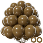 KAWKALSH Brown Balloon 12 Inch – 110ct Latex Balloons for Rustic Weddings & Autumn Decor