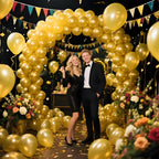 KAWKALSH Metallic Gold Balloons 12in – 110ct Latex for Luxe Events