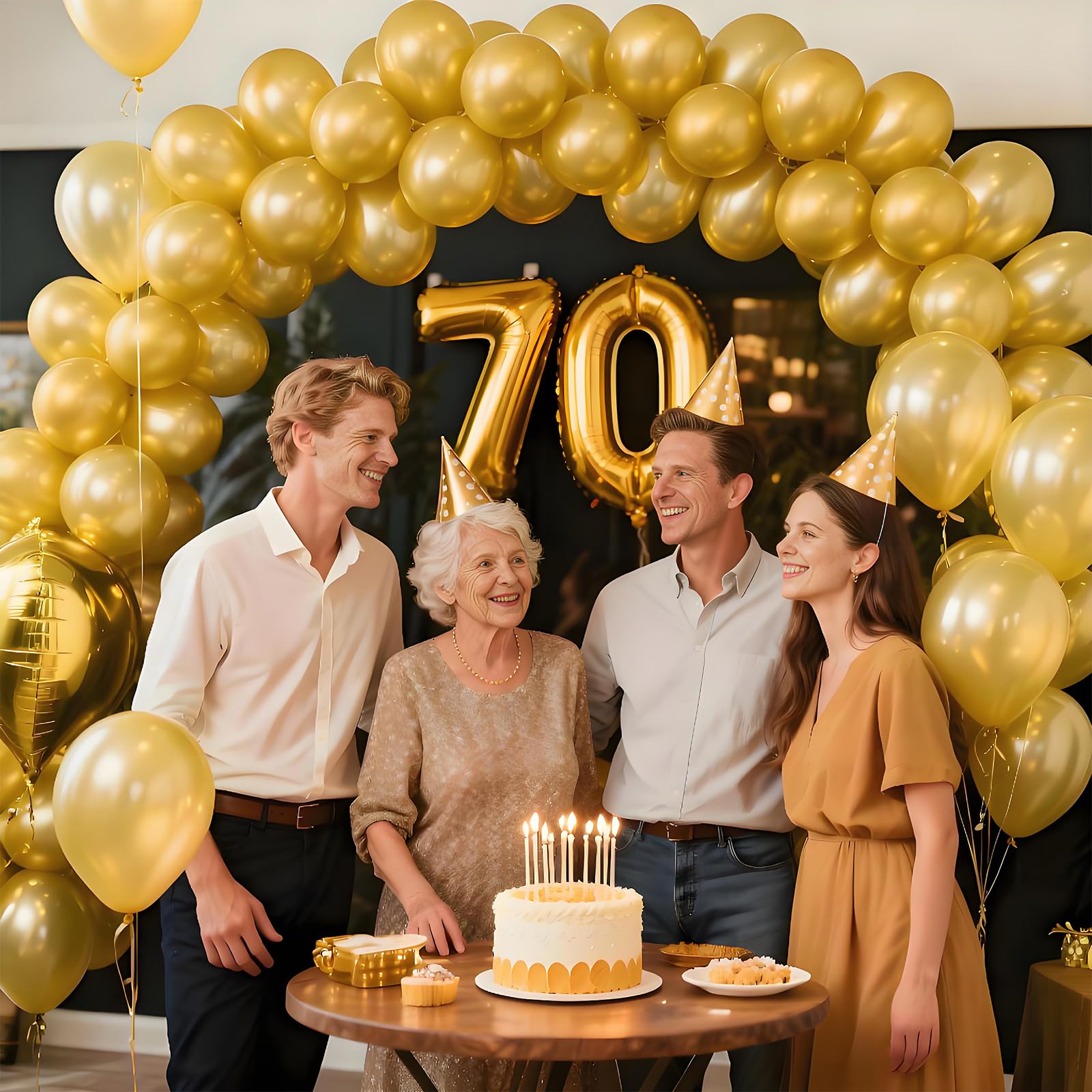 KAWKALSH Metallic Gold Balloons 12in – 110ct Latex for Luxe Events