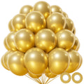 KAWKALSH Metallic Gold Balloons 12in – 110ct Latex for Luxe Events
