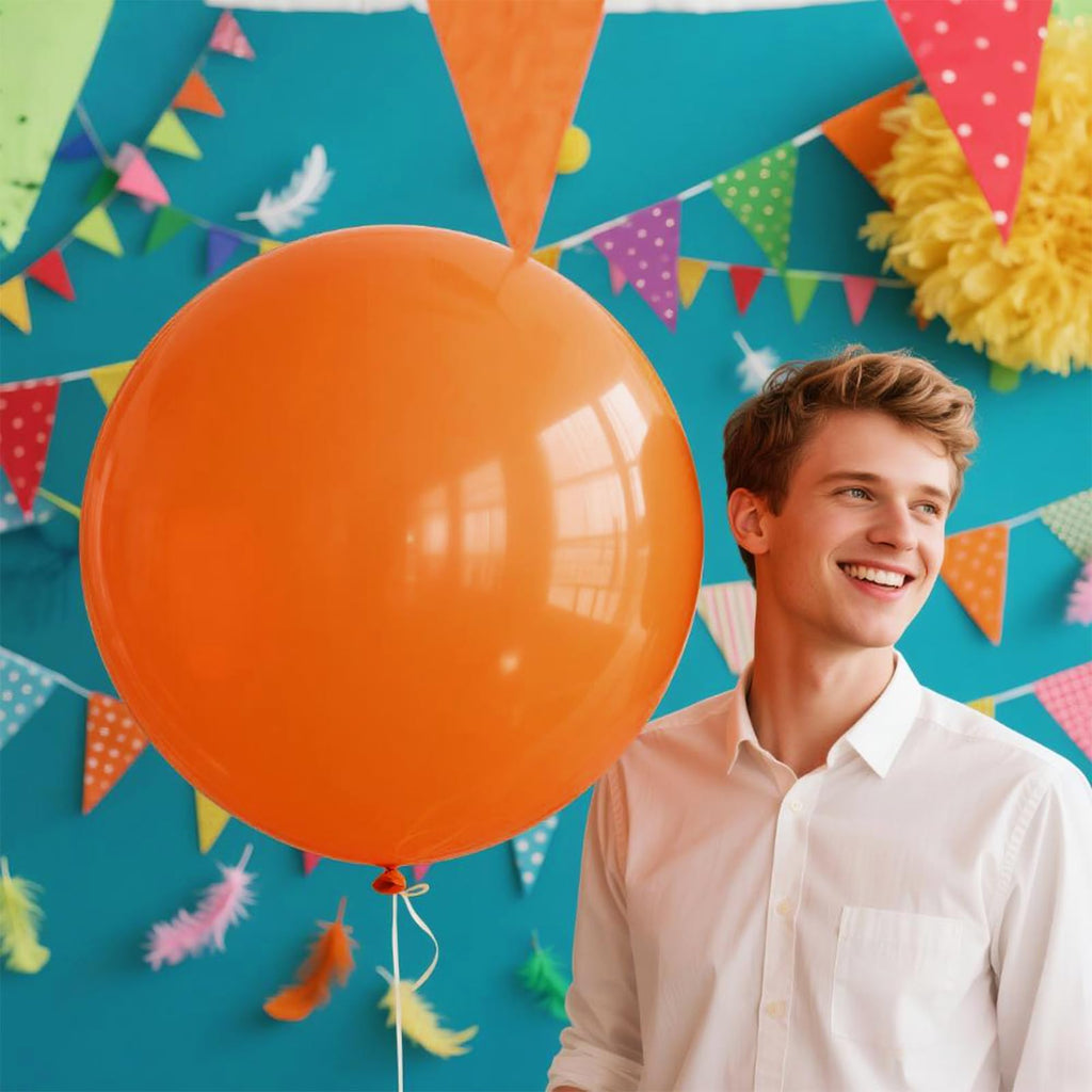 KAWKALSH Orange Giant Balloons – 32pcs, 18in Heavy Duty Latex for Birthday, Wedding & Baby Shower