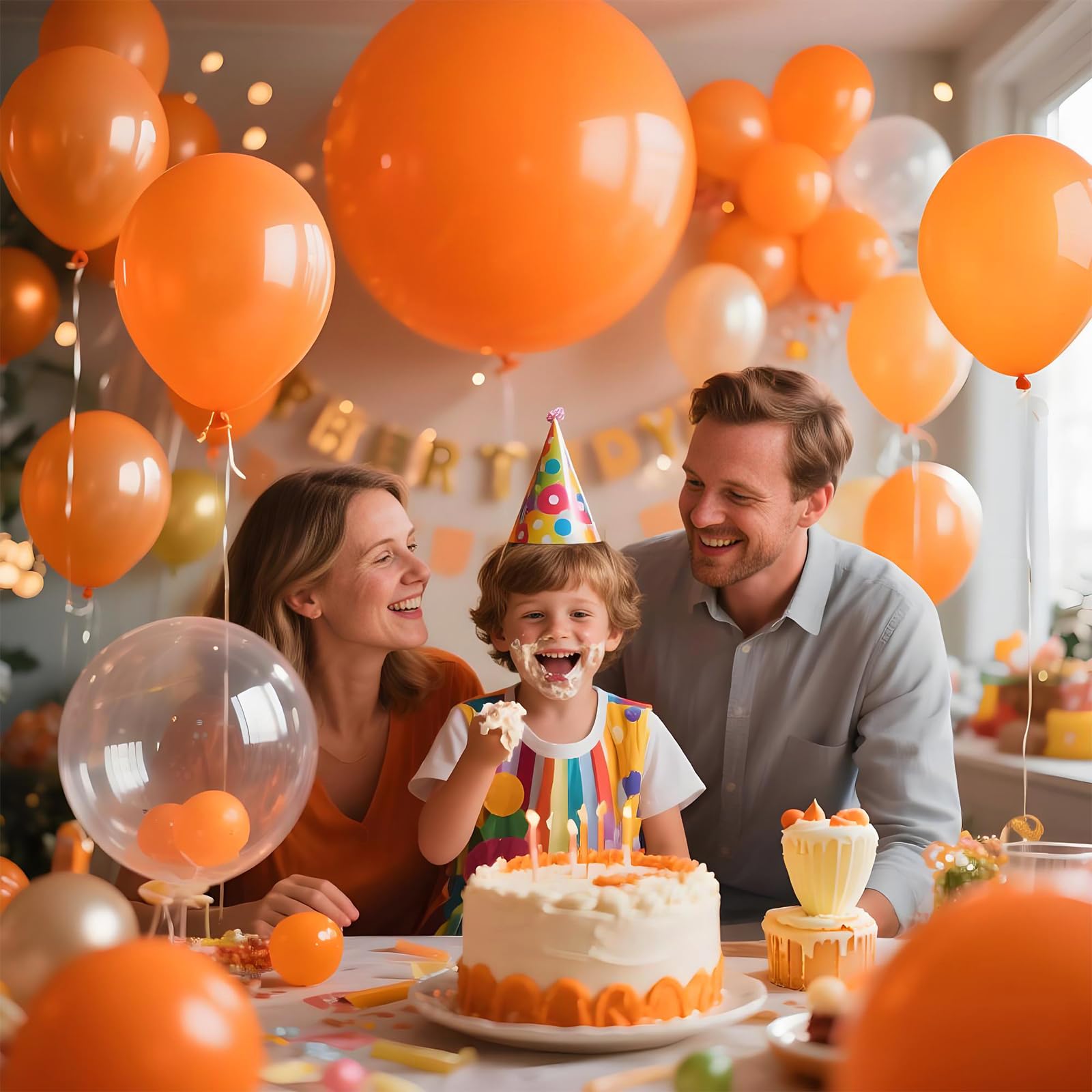 KAWKALSH Orange Giant Balloons – 32pcs, 18in Heavy Duty Latex for Birthday, Wedding & Baby Shower